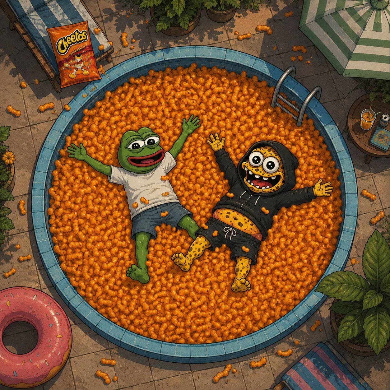 Cheeto pool party